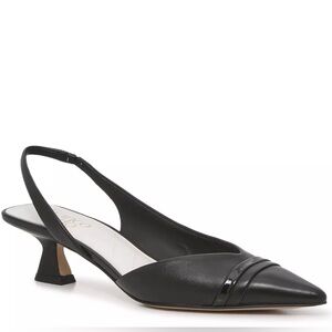 Elegant Black Slingback Kitten Heels